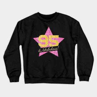 95th Birthday Gifts Women Fabulous - Pink Gold Crewneck Sweatshirt